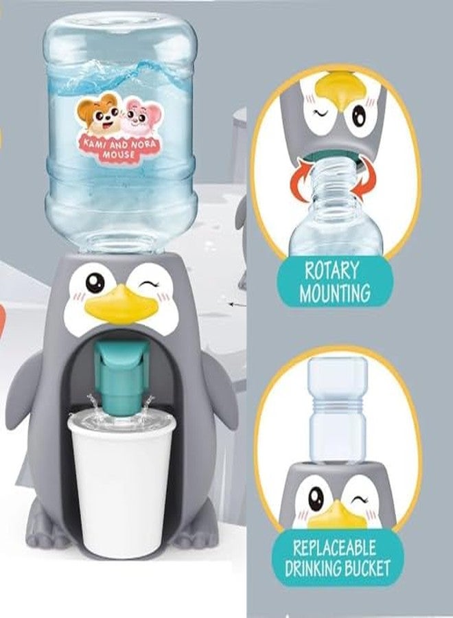 TOYVELLY لعبة موزع مياه TOYVELLY، موزع مياه للأطفال، موزع مياه صغير للأطفال، مضخات نافورة شرب صغيرة للماء والعصير والحليب، لعبة مطبخ كرتونية من الصلصال للأطفال (بطريق) - Image 5